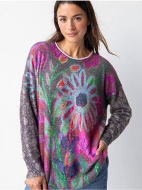 Natural Life Floral Cashmere Like Pullover Sweater